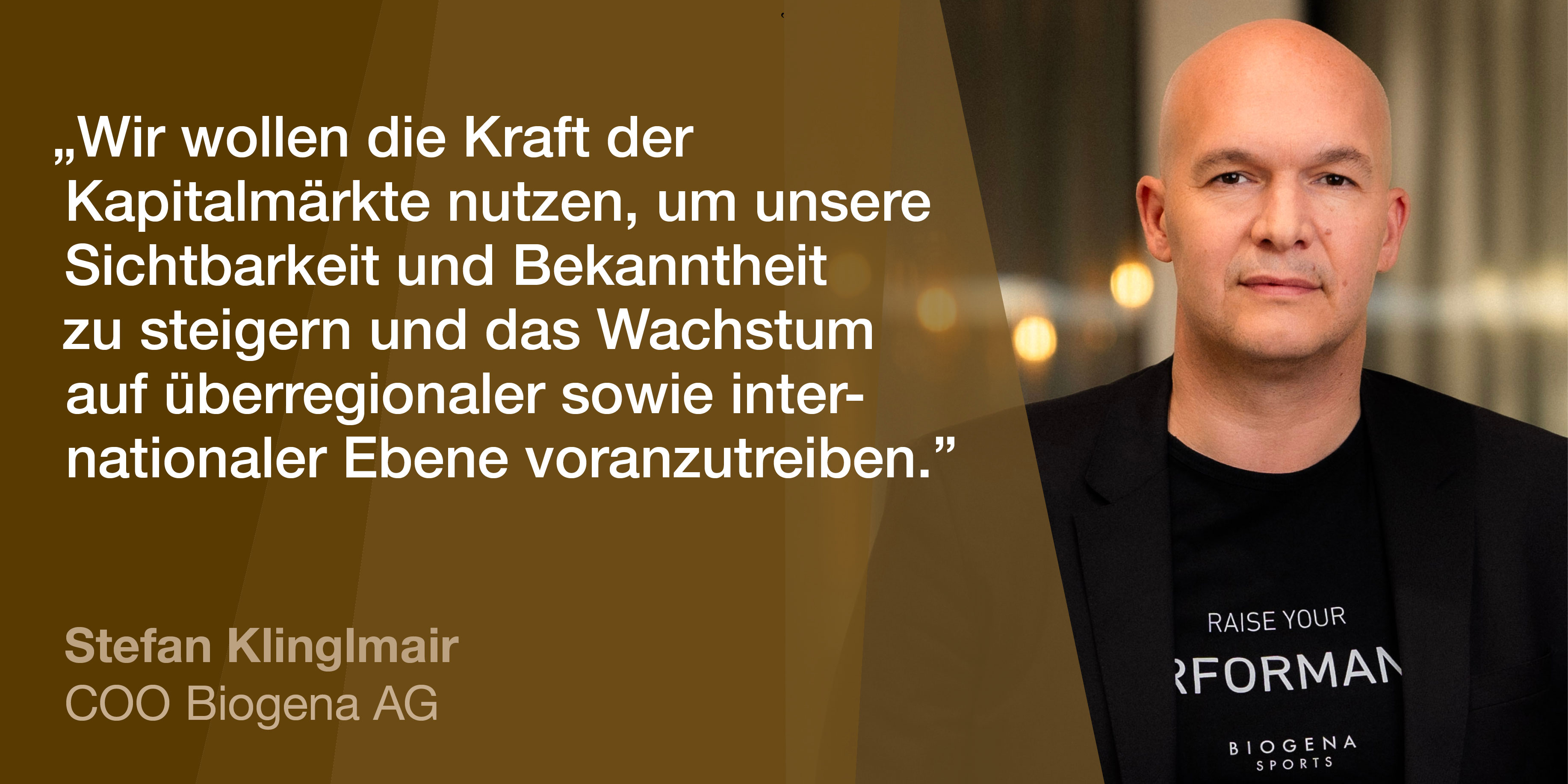 Stefan Klinglmair, COO Biogena Group Stefan Klinglmair, COO Biogena Group plant IPO: „Wir wollen die Kraft der Kapitalmärkte nutzen“